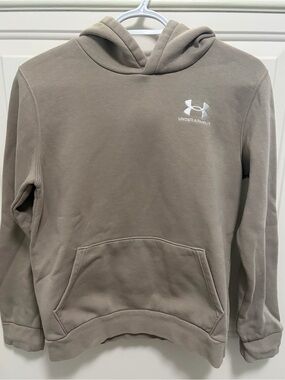 Under Armour Hoodie Taupe with White Logo